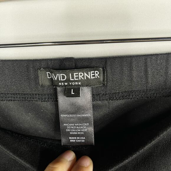 David Lerner Womens Large Black Skinny Leggings Polyester Stretch Pull On Waist - Picture 5 of 5